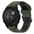 For Garmin Descent G1 22mm Two-Color Reverse Buckle Silicone Watch Band(Army Green+Black)