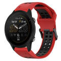 For Garmin Forerunner 955 22mm Two-Color Reverse Buckle Silicone Watch Band(Red+Black)