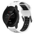 For Garmin Forerunner 945 22mm Two-Color Reverse Buckle Silicone Watch Band(White+Black)