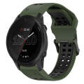 For Garmin Forerunner 945 22mm Two-Color Reverse Buckle Silicone Watch Band(Army Green+Black)