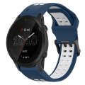 For Garmin Forerunner 945 22mm Two-Color Reverse Buckle Silicone Watch Band(Blue+White)