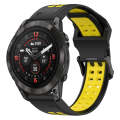For Garmin Epix Pro 51mm 26mm Two-Color Reverse Buckle Silicone Watch Band(Black+Yellow)