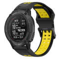 For Garmin Instinct 2X Solar 26mm Two-Color Reverse Buckle Silicone Watch Band(Black+Yellow)