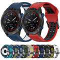 For Garmin Fenix 7X Solar 26mm Two-Color Reverse Buckle Silicone Watch Band(Black+Grey)