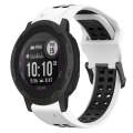 For Garmin Instinct 2S 20mm Two-Color Reverse Buckle Silicone Watch Band(White+Black)