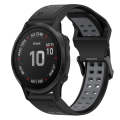 For Garmin Fenix 6S Pro 20mm Two-Color Reverse Buckle Silicone Watch Band(Black+Grey)