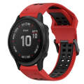 For Garmin Fenix 6S Pro 20mm Two-Color Reverse Buckle Silicone Watch Band(Red+Black)