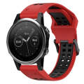 For Garmin Fenix 5S 20mm Two-Color Reverse Buckle Silicone Watch Band(Red+Black)