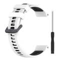 For Garmin Forerunner 965 Sports Two-Color Silicone Watch Band(White+Black)