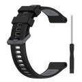 For Garmin Forerunner 965 Sports Two-Color Silicone Watch Band(Black+Grey)