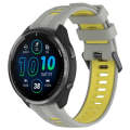 For Garmin Forerunner 965 Sports Two-Color Silicone Watch Band(Grey+Yellow)