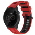For Garmin Forerunner 945 Sports Two-Color Silicone Watch Band(Red+Black)