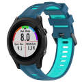 For Garmin Forerunner 935 Sports Two-Color Silicone Watch Band(Blue+Teal)