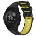 For Garmin Descent G1 Sports Two-Color Silicone Watch Band(Black+Yellow)