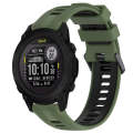 For Garmin Descent G1 Sports Two-Color Silicone Watch Band(Army Green+Black)