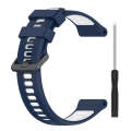 For Garmin Descent G1 Sports Two-Color Silicone Watch Band(Midnight Blue+White)