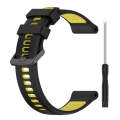 For Garmin Instinct 2 Solar Sports Two-Color Silicone Watch Band(Black+Yellow)