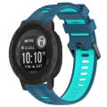 For Garmin Instinct 2 Sports Two-Color Silicone Watch Band(Blue+Teal)