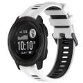 For Garmin Instinct Sports Two-Color Silicone Watch Band(White+Black)