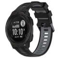 For Garmin Instinct Sports Two-Color Silicone Watch Band(Black+Grey)