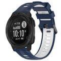 For Garmin Instinct Sports Two-Color Silicone Watch Band(Midnight Blue+White)
