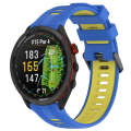 For Garmin Approach S70 47mm Sports Two-Color Silicone Watch Band(Blue+Yellow)