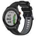 For Garmin Approach S62 Sports Two-Color Silicone Watch Band(Black+Grey)