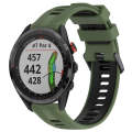 For Garmin Approach S62 Sports Two-Color Silicone Watch Band(Army Green+Black)