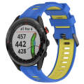 For Garmin Approach S62 Sports Two-Color Silicone Watch Band(Blue+Yellow)