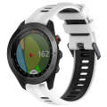 For Garmin Approach S60 Sports Two-Color Silicone Watch Band(White+Black)