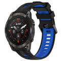 For Garmin EPIX Pro 47mm Sports Two-Color Silicone Watch Band(Black+Blue)