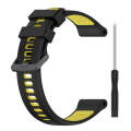 For Garmin Fenix 6 Pro Sports Two-Color Silicone Watch Band(Black+Yellow)