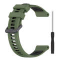 For Garmin Fenix 6 Pro Sports Two-Color Silicone Watch Band(Army Green+Black)