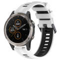 For Garmin Fenix 5 Plus Sports Two-Color Silicone Watch Band(White+Black)