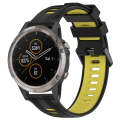 For Garmin Fenix 5 Plus Sports Two-Color Silicone Watch Band(Black+Yellow)