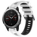 For Garmin Fenix 5 Sports Two-Color Silicone Watch Band(White+Black)