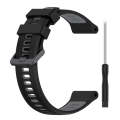 For Garmin Instinct Crossover Sports Two-Color Silicone Watch Band(Black+Grey)