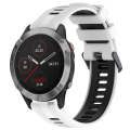 For Garmin Fenix 6 Solar Sports Two-Color Silicone Watch Band(White+Black)