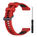 For Garmin Fenix 6 Solar Sports Two-Color Silicone Watch Band(Red+Black)
