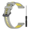 For Garmin Fenix 6 Solar Sports Two-Color Silicone Watch Band(Grey+Yellow)