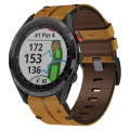 For Garmin Approach S62 22mm Leather Textured Watch Band(Brown)