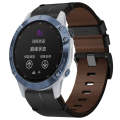 For Garmin Fenix 6 Sapphire GPS 22mm Leather Textured Watch Band(Black)