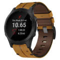 For Garmin Forerunner 945 22mm Leather Textured Watch Band(Brown)