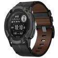 For Garmin Instinct 2X Solar 26mm Leather Textured Watch Band(Black)