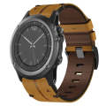 For Garmin Fenix 3 Sapphire 26mm Leather Textured Watch Band(Brown)