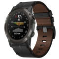 For Garmin D2 Delta PX 26mm Leather Textured Watch Band(Black)