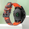 For Garmin Fenix 7X 26mm Camouflage Silicone Watch Band(Camouflage Orange)