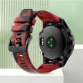 For Garmin Fenix 6X 26mm Camouflage Silicone Watch Band(Camouflage Red)