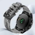 For Garmin Fenix 7X Solar 26mm Camouflage Silicone Watch Band(Camouflage Grey)