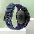 For Garmin MARQ Athlete Gen 2 22mm Camouflage Silicone Watch Band(Camouflage Blue)